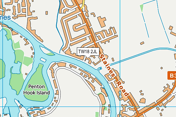 TW18 2JL map - OS VectorMap District (Ordnance Survey)