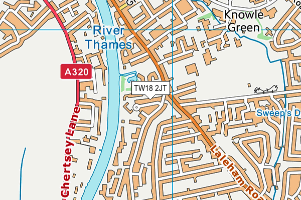 TW18 2JT map - OS VectorMap District (Ordnance Survey)