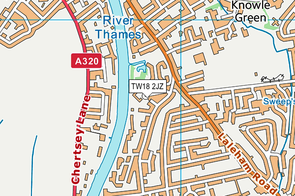 TW18 2JZ map - OS VectorMap District (Ordnance Survey)