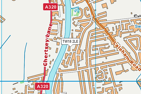 TW18 2LE map - OS VectorMap District (Ordnance Survey)
