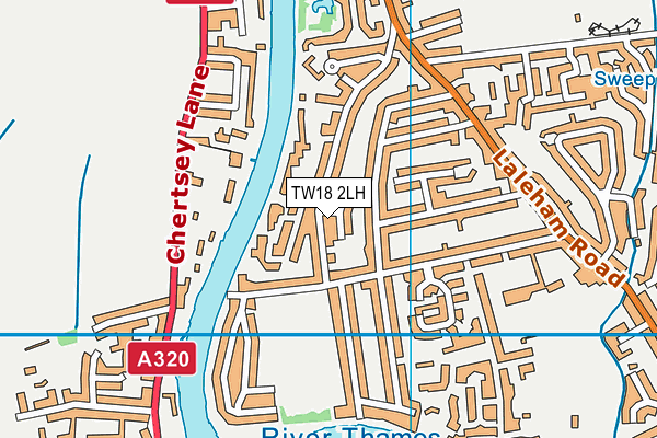 TW18 2LH map - OS VectorMap District (Ordnance Survey)