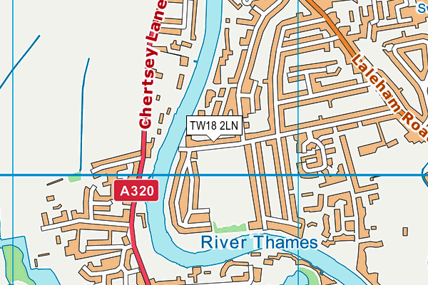 TW18 2LN map - OS VectorMap District (Ordnance Survey)