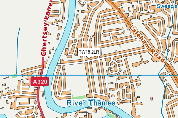 TW18 2LR map - OS VectorMap District (Ordnance Survey)
