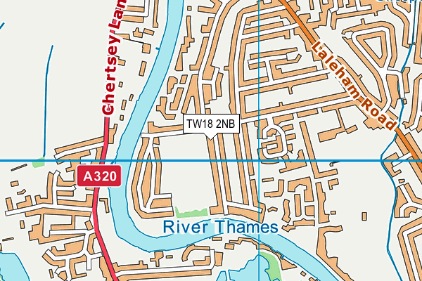 TW18 2NB map - OS VectorMap District (Ordnance Survey)