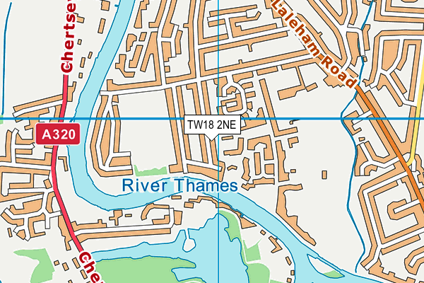 TW18 2NE map - OS VectorMap District (Ordnance Survey)