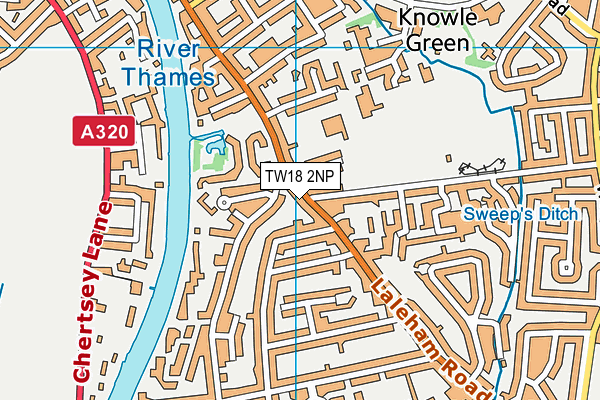 TW18 2NP map - OS VectorMap District (Ordnance Survey)