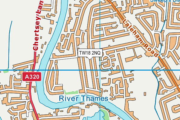 TW18 2NQ map - OS VectorMap District (Ordnance Survey)