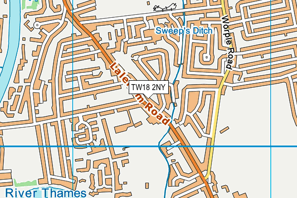 TW18 2NY map - OS VectorMap District (Ordnance Survey)