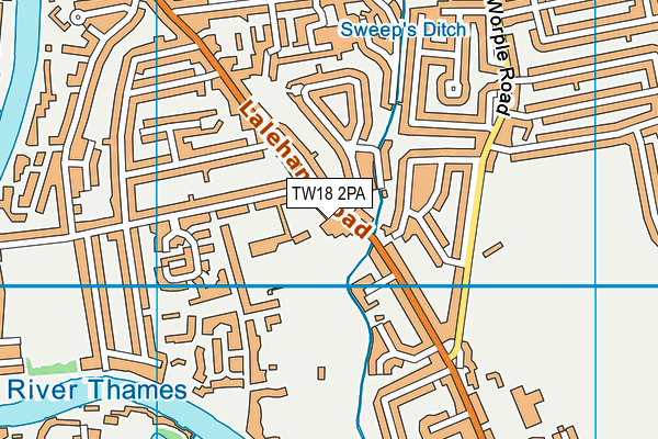 TW18 2PA map - OS VectorMap District (Ordnance Survey)