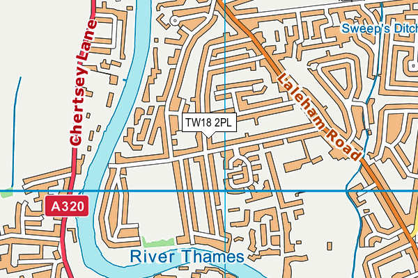 TW18 2PL map - OS VectorMap District (Ordnance Survey)