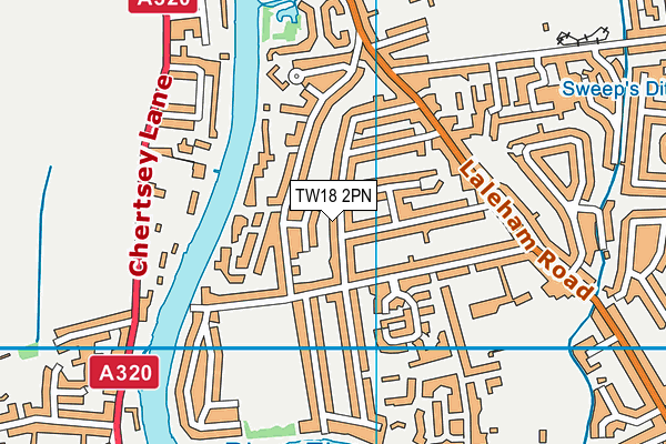 TW18 2PN map - OS VectorMap District (Ordnance Survey)