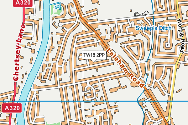 TW18 2PP map - OS VectorMap District (Ordnance Survey)