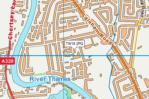 TW18 2PQ map - OS VectorMap District (Ordnance Survey)