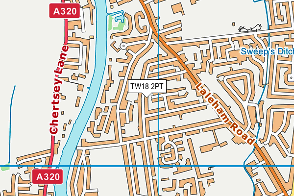 TW18 2PT map - OS VectorMap District (Ordnance Survey)