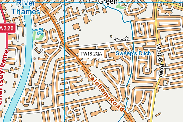 TW18 2QA map - OS VectorMap District (Ordnance Survey)