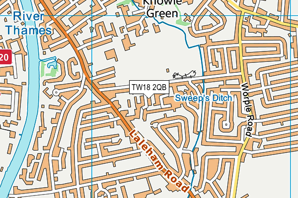 TW18 2QB map - OS VectorMap District (Ordnance Survey)