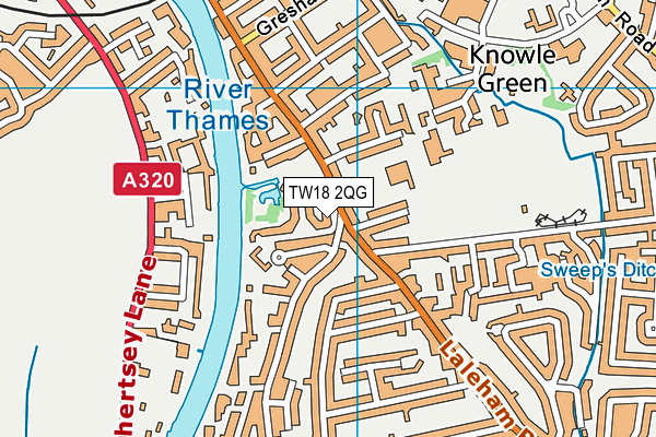 TW18 2QG map - OS VectorMap District (Ordnance Survey)