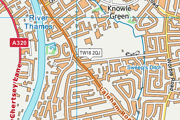 TW18 2QJ map - OS VectorMap District (Ordnance Survey)