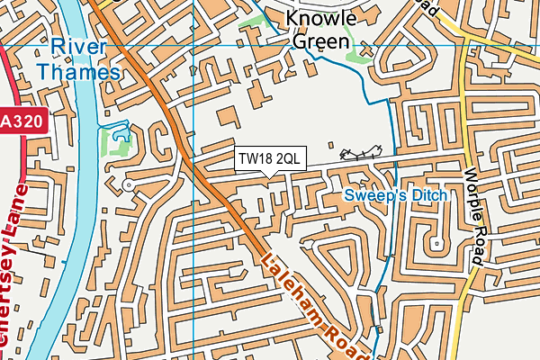 TW18 2QL map - OS VectorMap District (Ordnance Survey)