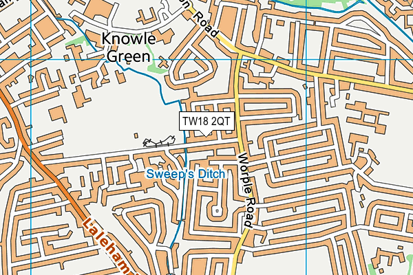 TW18 2QT map - OS VectorMap District (Ordnance Survey)