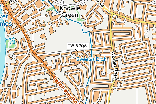 TW18 2QW map - OS VectorMap District (Ordnance Survey)
