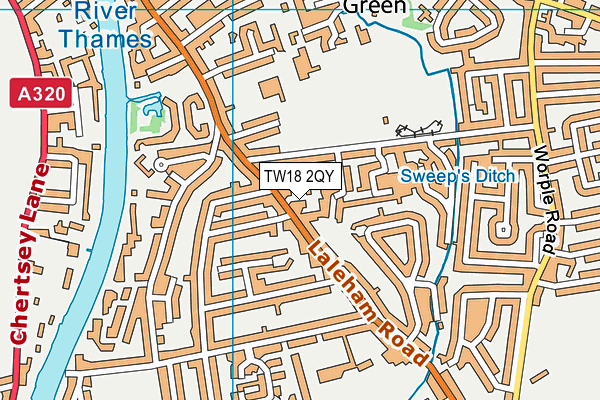 TW18 2QY map - OS VectorMap District (Ordnance Survey)