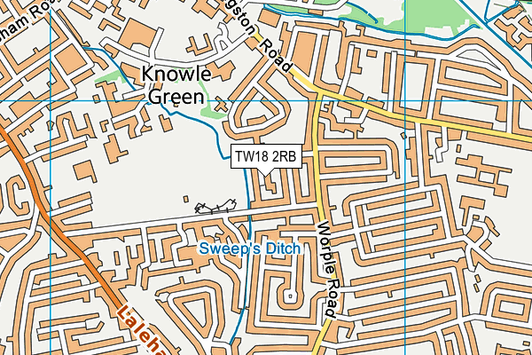 TW18 2RB map - OS VectorMap District (Ordnance Survey)