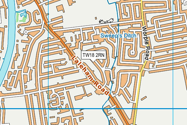 TW18 2RN map - OS VectorMap District (Ordnance Survey)