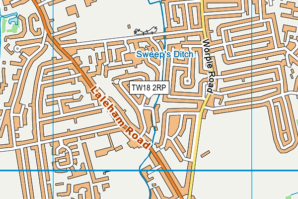 TW18 2RP map - OS VectorMap District (Ordnance Survey)