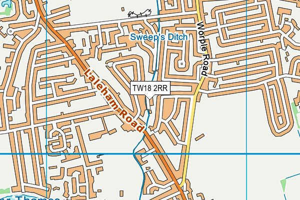 TW18 2RR map - OS VectorMap District (Ordnance Survey)