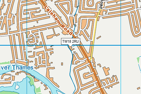TW18 2RU map - OS VectorMap District (Ordnance Survey)