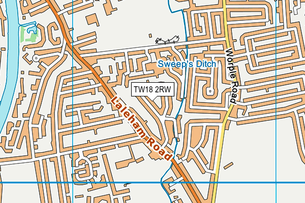 TW18 2RW map - OS VectorMap District (Ordnance Survey)