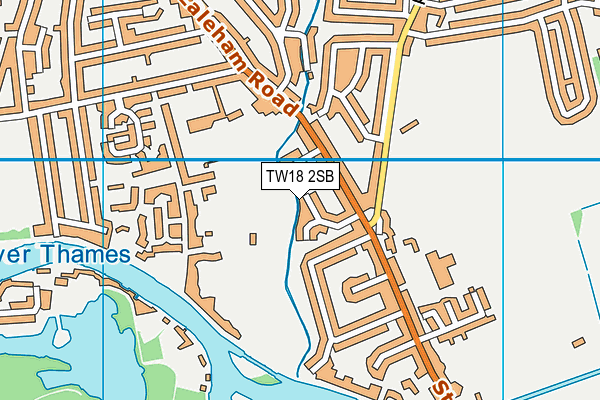 TW18 2SB map - OS VectorMap District (Ordnance Survey)
