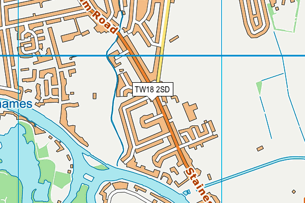 TW18 2SD map - OS VectorMap District (Ordnance Survey)