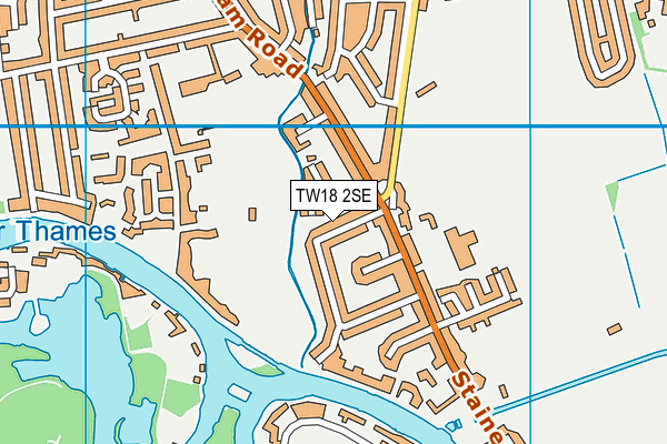 TW18 2SE map - OS VectorMap District (Ordnance Survey)