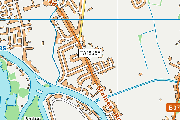 TW18 2SF map - OS VectorMap District (Ordnance Survey)
