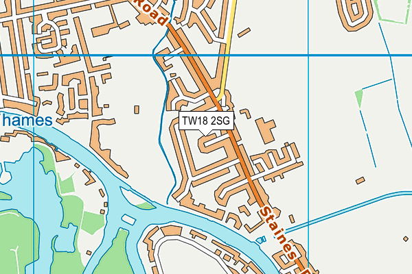 TW18 2SG map - OS VectorMap District (Ordnance Survey)