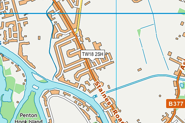 TW18 2SH map - OS VectorMap District (Ordnance Survey)