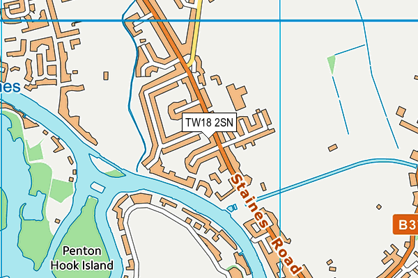 TW18 2SN map - OS VectorMap District (Ordnance Survey)