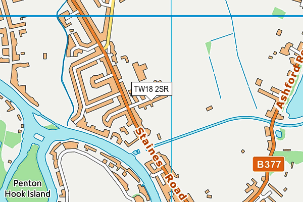 TW18 2SR map - OS VectorMap District (Ordnance Survey)