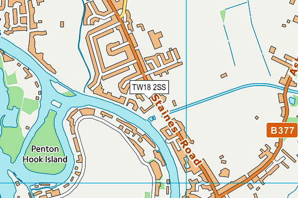 TW18 2SS map - OS VectorMap District (Ordnance Survey)