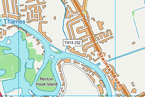 TW18 2SZ map - OS VectorMap District (Ordnance Survey)