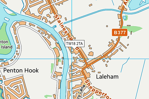 TW18 2TA map - OS VectorMap District (Ordnance Survey)