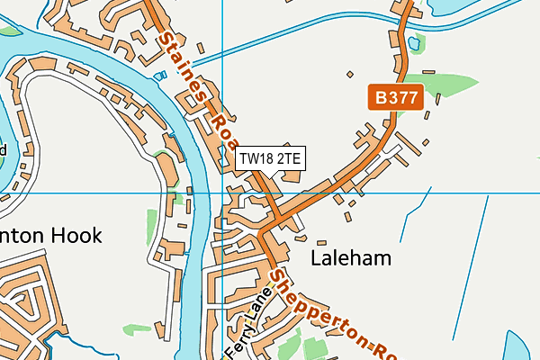 TW18 2TE map - OS VectorMap District (Ordnance Survey)