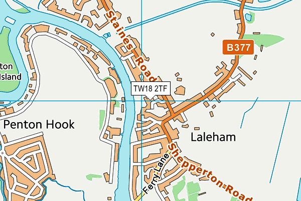 TW18 2TF map - OS VectorMap District (Ordnance Survey)