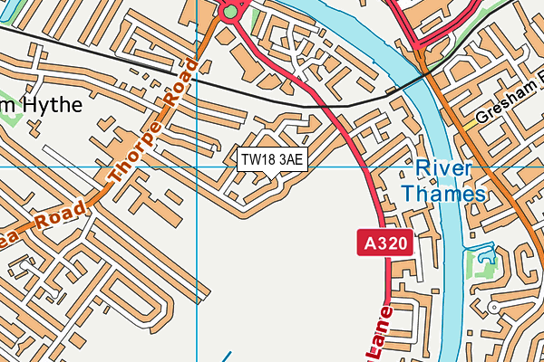 TW18 3AE map - OS VectorMap District (Ordnance Survey)