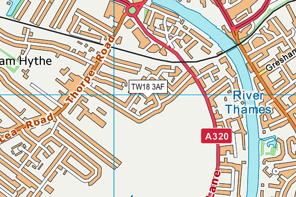 TW18 3AF map - OS VectorMap District (Ordnance Survey)