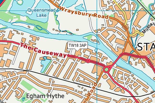 TW18 3AP map - OS VectorMap District (Ordnance Survey)