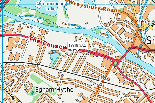 TW18 3AQ map - OS VectorMap District (Ordnance Survey)