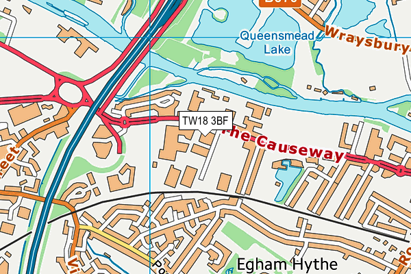 TW18 3BF map - OS VectorMap District (Ordnance Survey)